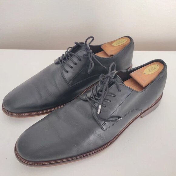 🔥ASTON GREY COLLECTION Men's 11.5 BLACK Wingtip Dress Shoes + Original Box - Picture 1 of 8